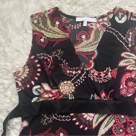 Charlotte Russe Top Sleeveless Surplice Neck Vintage Y2K Floral Paisley Sz L - Picture 3 of 9